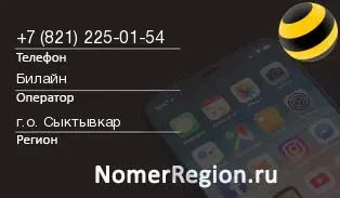 Кто звонил с 8212250154 - регион и оператор